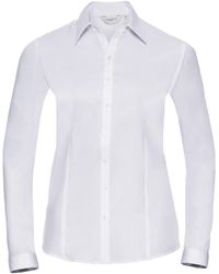 Russell - Ladies/ Herringbone Long Sleeve Work Shirt - Lyst
