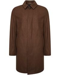 Harry Brown London - Harry London Mud Wool Blend Overcoat - Lyst