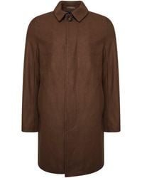 Harry Brown London - Mud Wool Blend Overcoat - Lyst