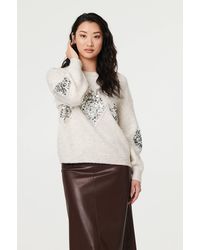 Izabel London - Sequin Diamond Detail Relaxed Jumper - Lyst