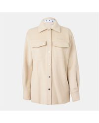 Off-White c/o Virgil Abloh - Off Regular Fit Cuff Sleeve Point Collar Shirt - Lyst