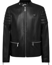 Philipp Plein - Leren Moto Jas - Lyst