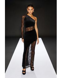 Warehouse - Runway 1.8.1.8 Velvet Lace Insert Dress - Lyst