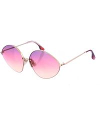Victoria Beckham - Vb220S Oval-Shaped Metal Sunglasses - Lyst