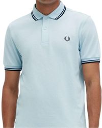 Fred Perry - M3600 Twin Tipped Polo Shirt Light Ice - Lyst