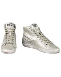 DIESEL - Lace-Up Leather Sporty Sneakers - Lyst