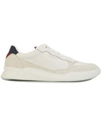 Tommy Hilfiger - Men's Elevated Leather Cupsole Trainers In Off White - Lyst