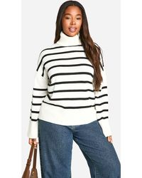 Boohoo - Plus Soft Knit Stripe Sweater - Lyst