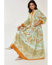 Hiccup - Printed Long Sleeve Viscose Maxi Dress - Lyst