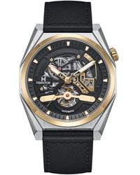 Heritor - Amadeus Semi-Skeleton Leather-Band Watch - Lyst