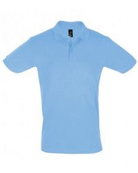 Sol's - Perfect Pique Short Sleeve Polo Shirt (Sky) Cotton - Lyst