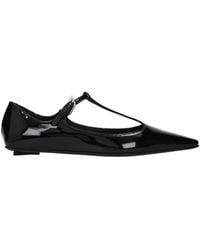 The Attico - De Attico Zwarte Leren Ballerina's - Lyst