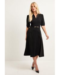 Wallis - Petite Ponte Snaffle Trim Midi Dress - Lyst