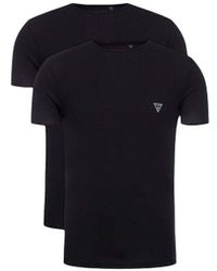 Guess - Men's 2 Pack V Neck T-shirts In Black - Lyst