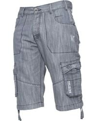 Enzo - Cargo Combat Denim Shorts - Lyst