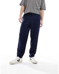 ASOS - Smart Relaxed Tapered Fit Trousers - Lyst