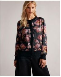Ted Baker - Raetini Printed Woven Front Cardi - Lyst