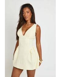Boohoo - Tailored Sweetheart Neckline Skater Dress - Lyst