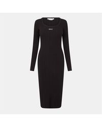 Off-White c/o Virgil Abloh - Off Ribbed Scoop Neck Maxi Bodycon Dress - Lyst