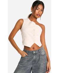 Boohoo - Woven One Shoulder Tailored Waistcoat - Lyst
