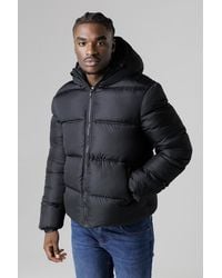French Connection - Hooded Puffer Jacket With High Neck - Lyst