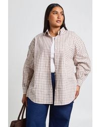 Boohoo - Plus Check Oversized Shirt - Lyst