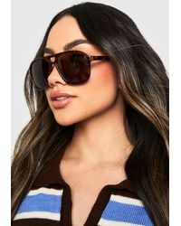 Boohoo - Oversized Retro Aviator Sunglasses - Lyst
