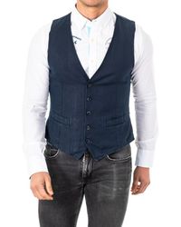 La Martina - Fine Knit Vest With Adjustable Belt V-Neck Hmja11 - Lyst