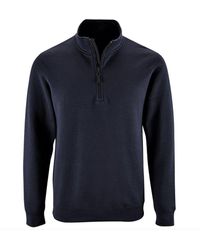 Sol's - Stan Contrast Zip Neck Sweatshirt (franse Marine) - Lyst