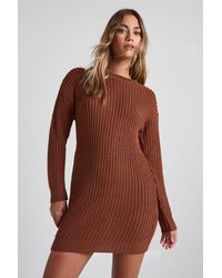 Boohoo - Crew Neck Mini Jumper Dress - Lyst