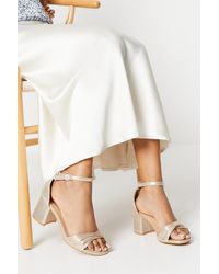 Wallis - Wide Fit Sophia Soft Twist Low Block Heeled Sandals - Lyst