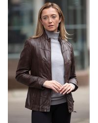 Ashwood Leather - 'Isla' Real Mandarin Collared Jacket - Lyst