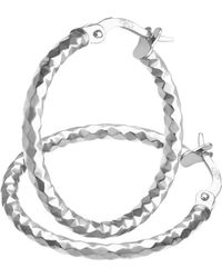 DIAMANT L'ÉTERNEL - 9ct Witgouden Diamantgeslepen Oorringen Met Een Diameter Van 20 Mm - Lyst