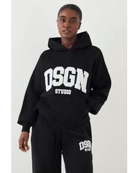 DSGN Studio - Towelling Applique Oversized Hoodie - Lyst