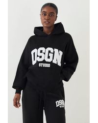 DSGN Studio - Towelling Applique Oversized Hoodie - Lyst