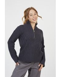 Brave Soul - Half Zip Cable Knit Jumper - Lyst