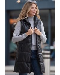 Ashwood Leather - 'Giacca' Long Gilet With Detachable Hood - Lyst