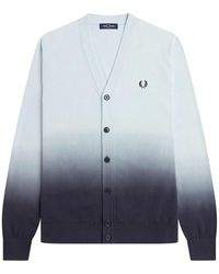 Fred Perry - Strickjacke Für Herren (Hellblau) - Lyst