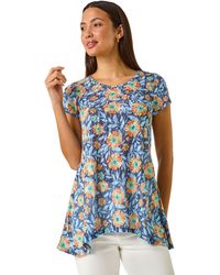 Roman - Floral Burnout Print Tunic Top - Lyst