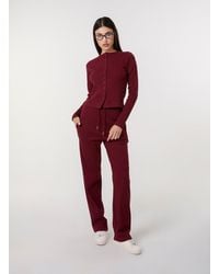 Pink Vanilla - Wide Leg Ribbed Trousers - Lyst