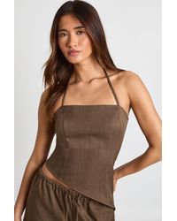 Boohoo - Crepe Beaded Cowl Neck Cami Top - Lyst