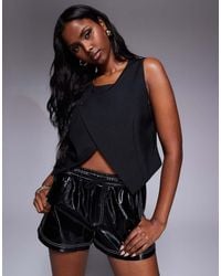 In The Style - X Natalya Wright Exclusive Tailored Asymmetric Top - Lyst