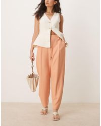 ASOS - Tailored Textured Barrel Trousers With Tab Detail - Lyst