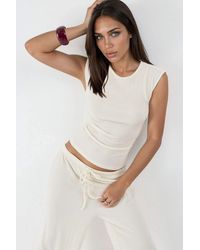 Busem - Ribbed Crew Neck Sleeveless Blouse - Lyst