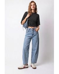 MixRay - High-Waist Wide-Leg Cotton Denim Jeans - Lyst