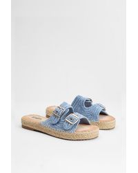 Faith - Elissa Textured Double Buckle Footbed Sandals - Lyst