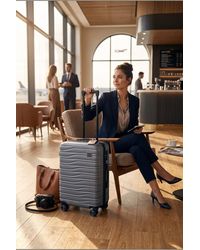 Infinity Leather - Hard Shell Coffee Cabin 48 X 37 X 20 Cm Secure Luggage Suitcase - Lyst