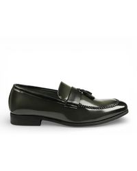 Infinity Leather - Tassel High-Gloss Patent Faux Formal Loafers Shoes - Lyst