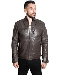 Infinity Leather - Vintage Quilted Biker Jacket-Monaco - Lyst