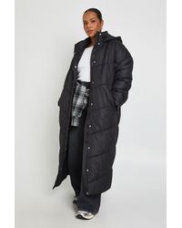 Boohoo - Plus Hooded Quilt Detail Maxi Puffer - Lyst